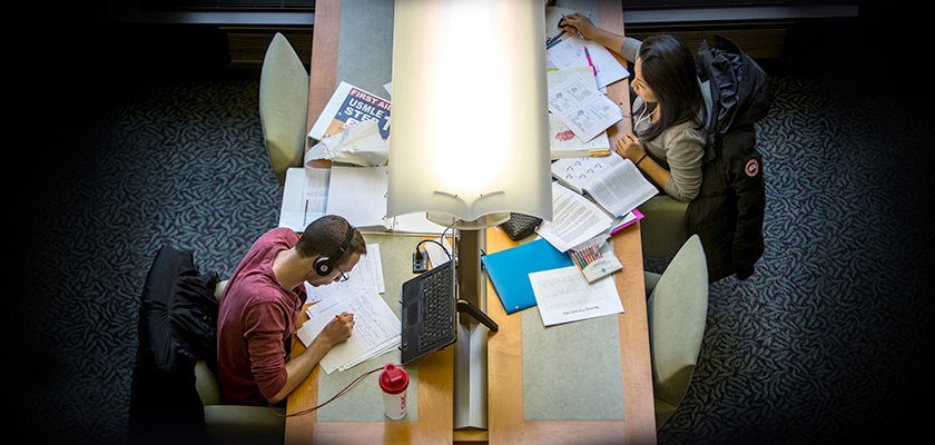 students studying in UConn Health facility