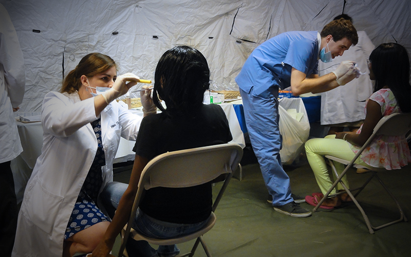 medical professions working during urban service track