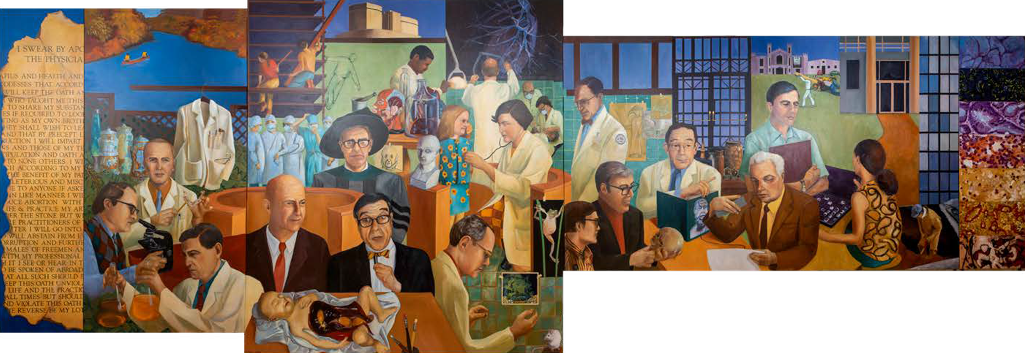 a mural consisting of UConn Health's founding faculty